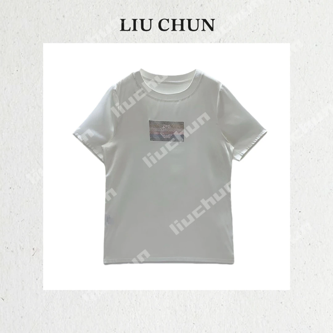 【彩钻横条】CHUN家桑蚕丝弹力缎T恤