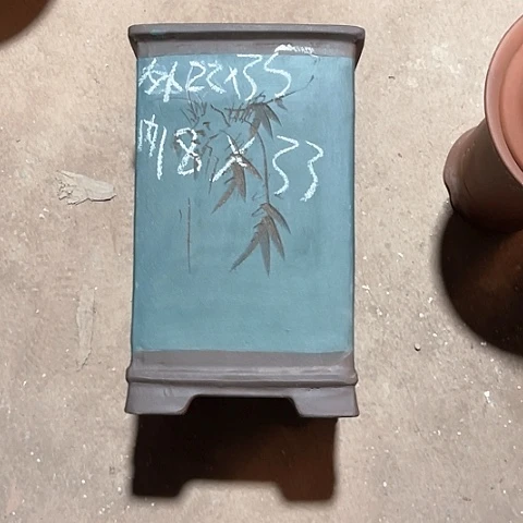 紫砂花盆高四方盆一个