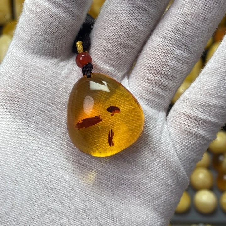 琥珀（花珀）手链未镶嵌吊坠46