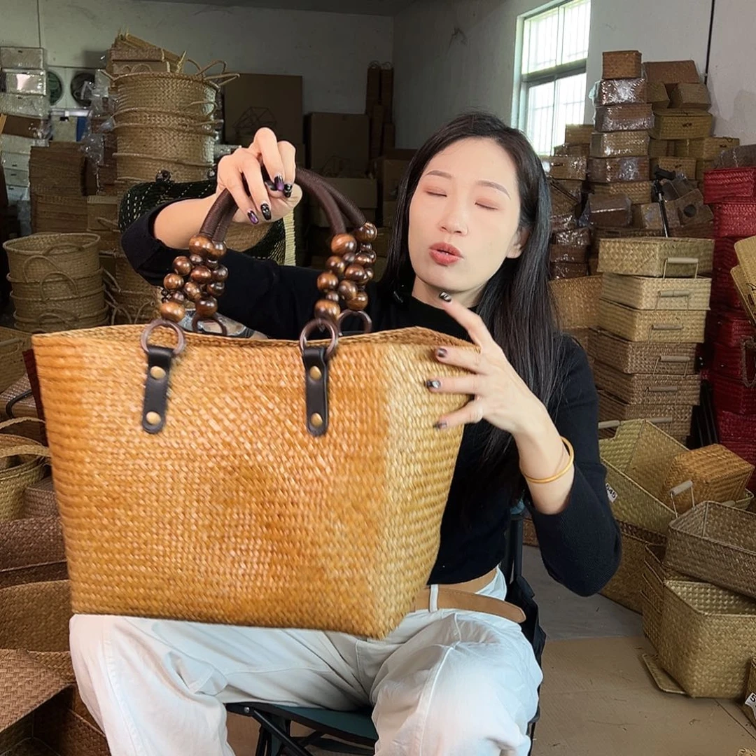 草编草编包/草编收纳盒带瑕疵