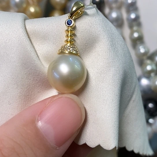 海水珍珠颈饰银S925镶嵌11.8