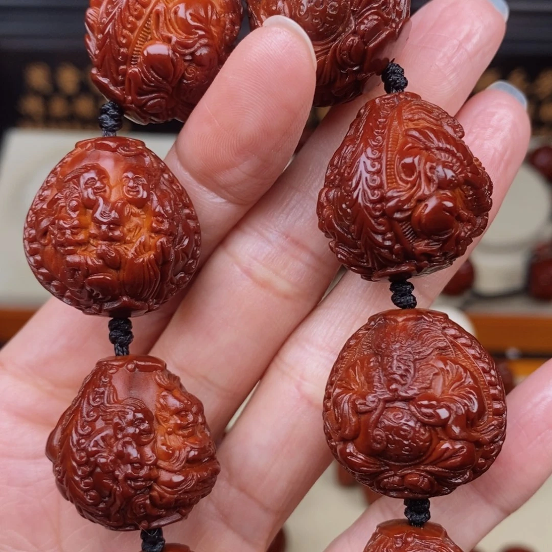 派***珊吊坠橄榄核五鬼钟馗