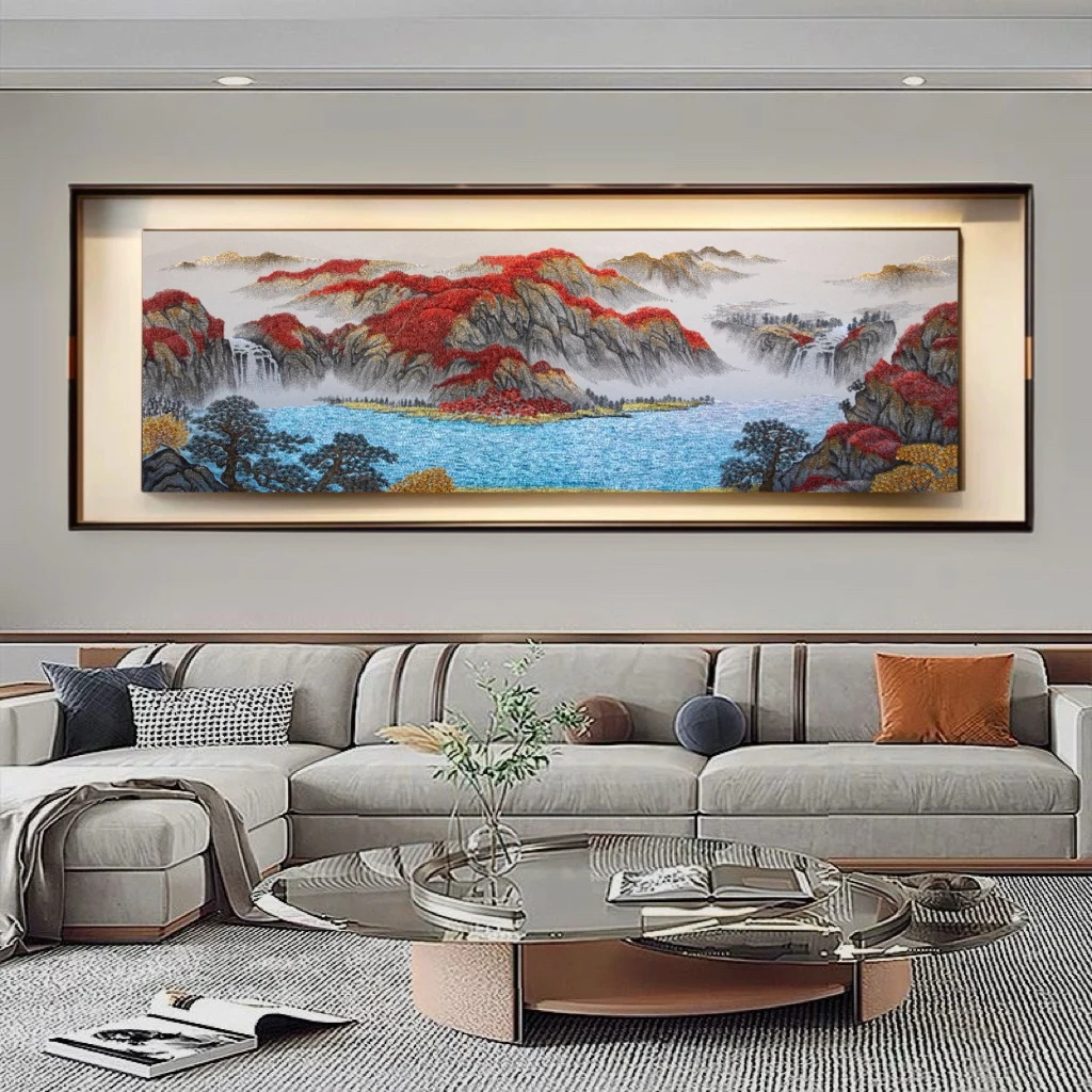 福居宝地鸿运当头苏州刺绣织锦绣画沙发背景客厅墙壁装饰画