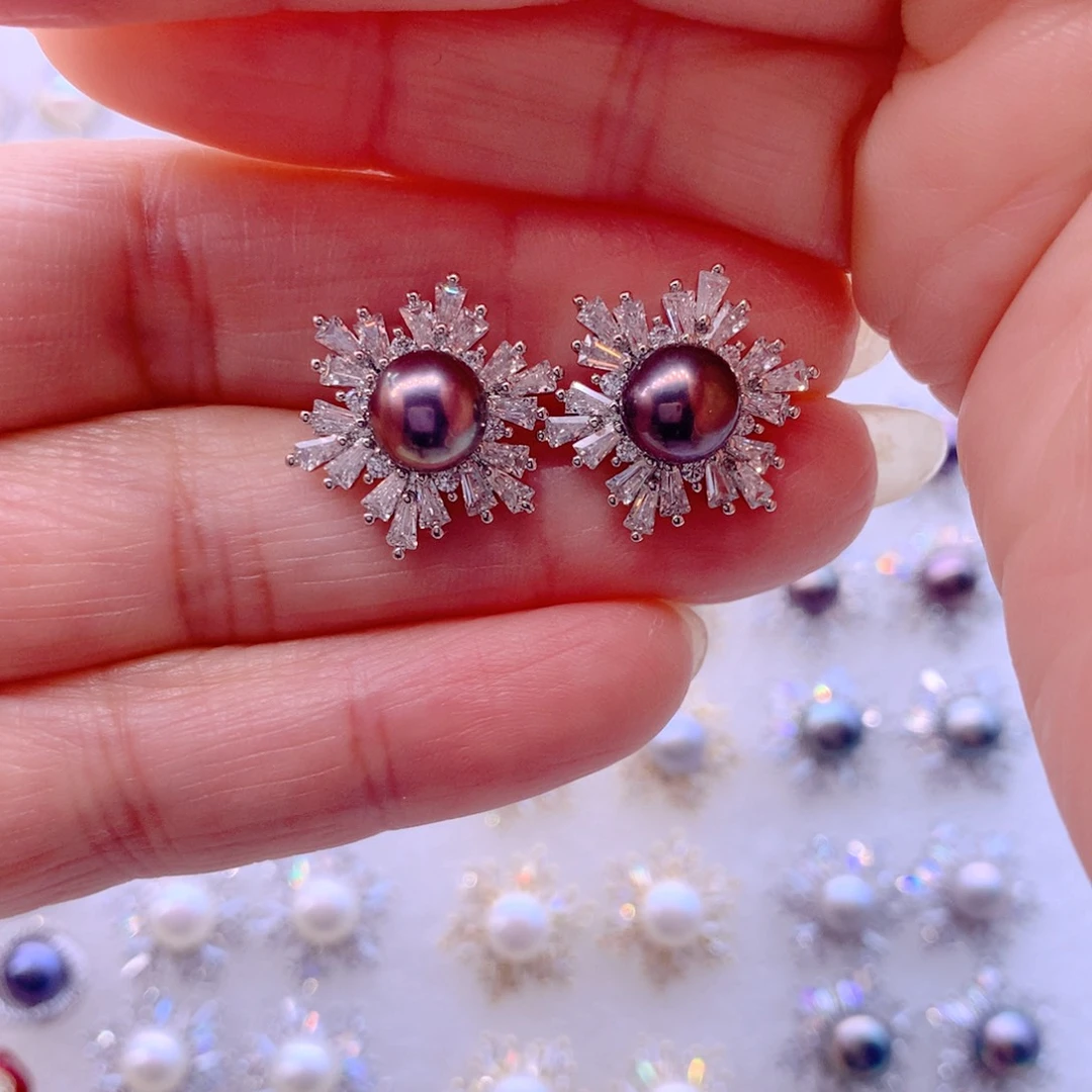 淡水珍珠耳饰合金