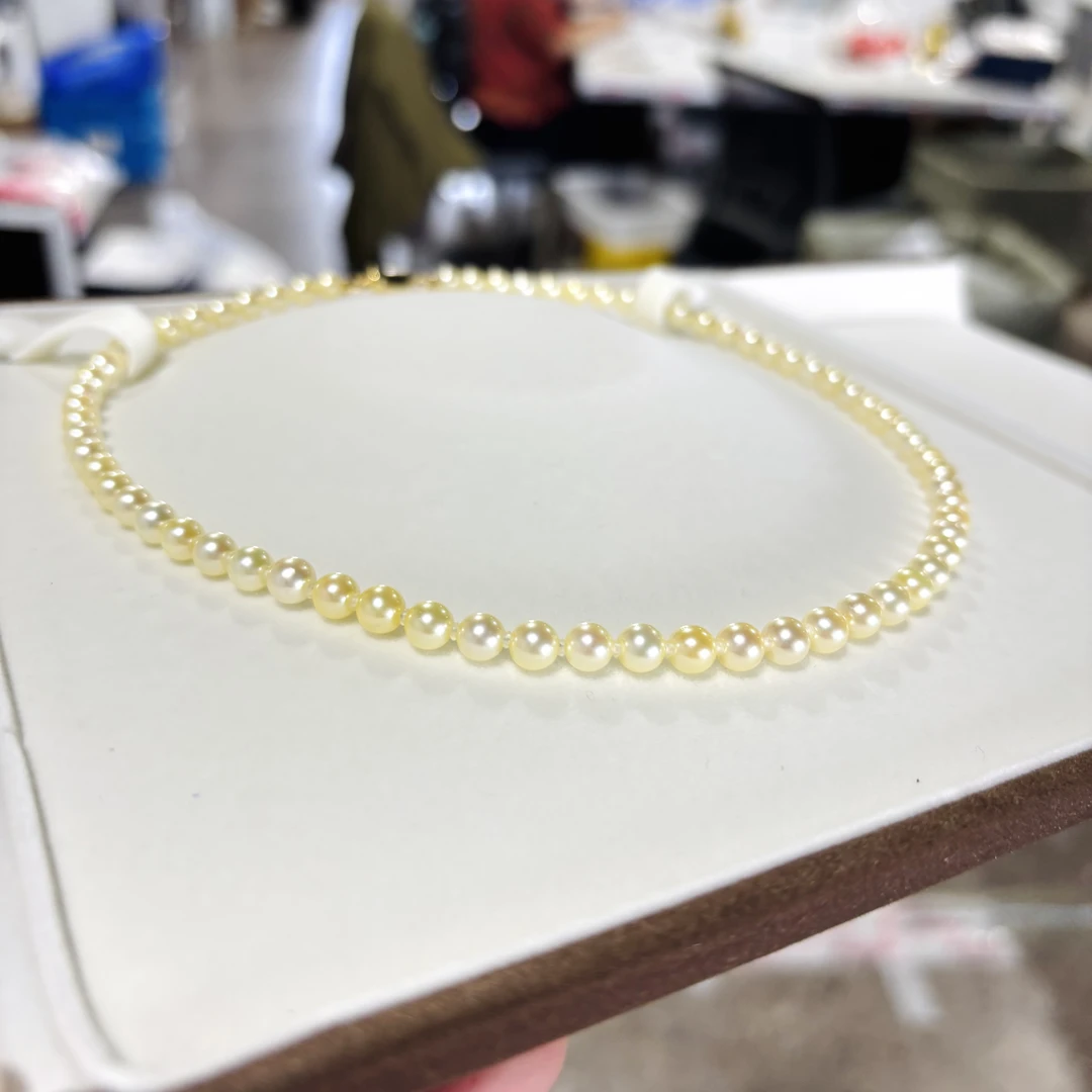 【羽翼皇后金】羽黄金海水Akoya 项链 5-6mm S925银