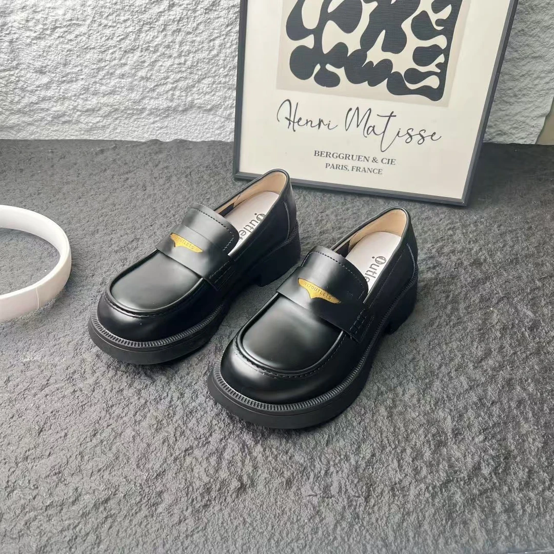 【超哥家】新款时尚乐福鞋百搭休闲单鞋厚底英伦风jk玛丽珍  6021