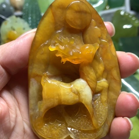 蛇纹石玉未镶嵌手把件