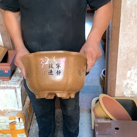 紫砂花盆手工艺品