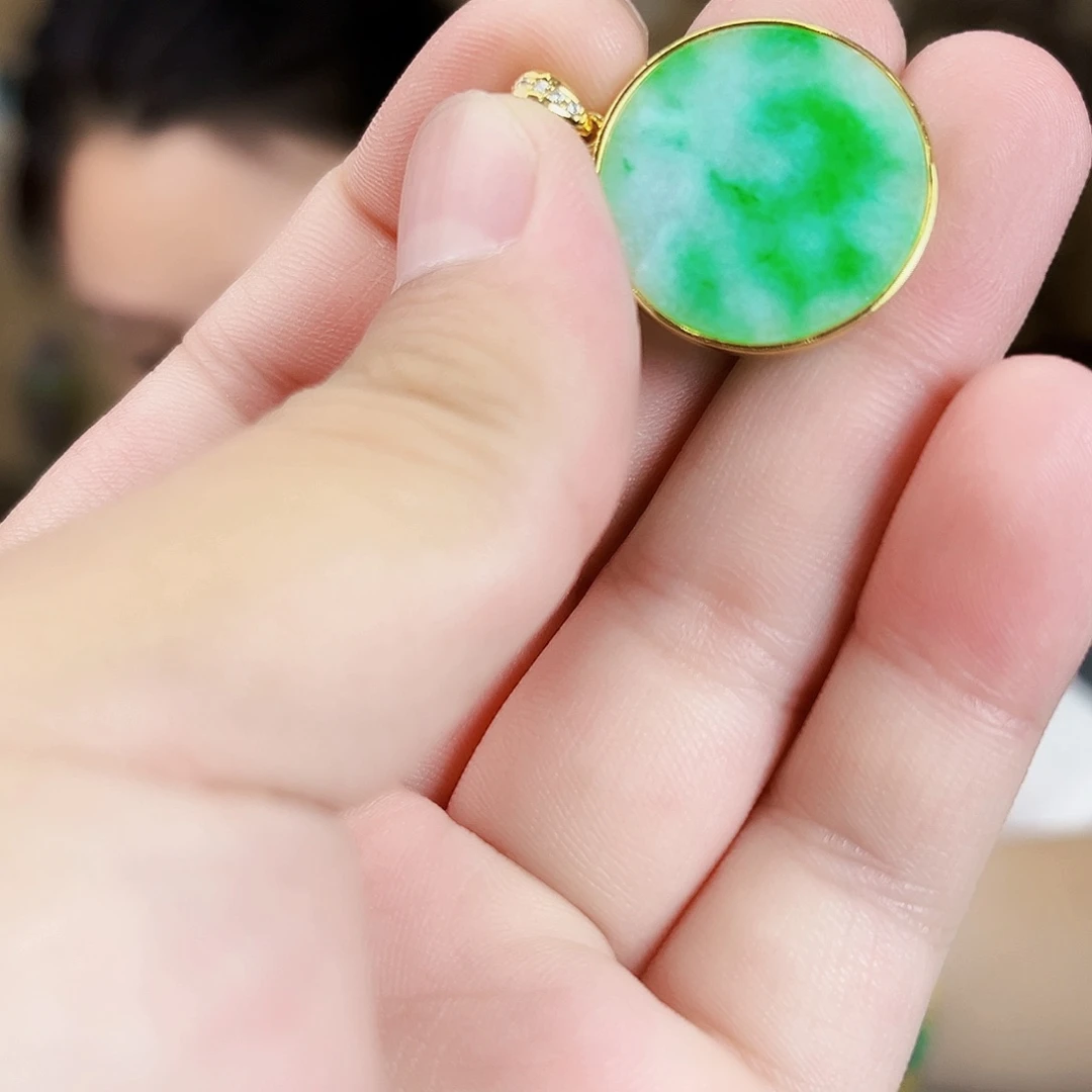 翡翠银S925镶嵌颈饰吊坠