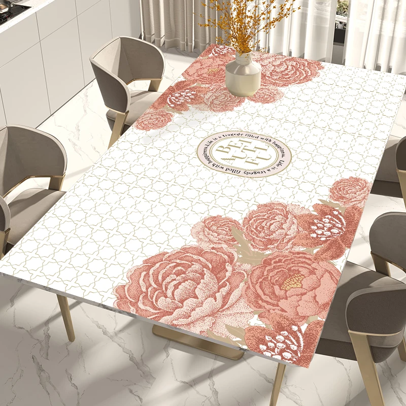 餐桌垫免洗防油防水防烫桌布隔热轻奢高级感长方形茶几垫台布直播