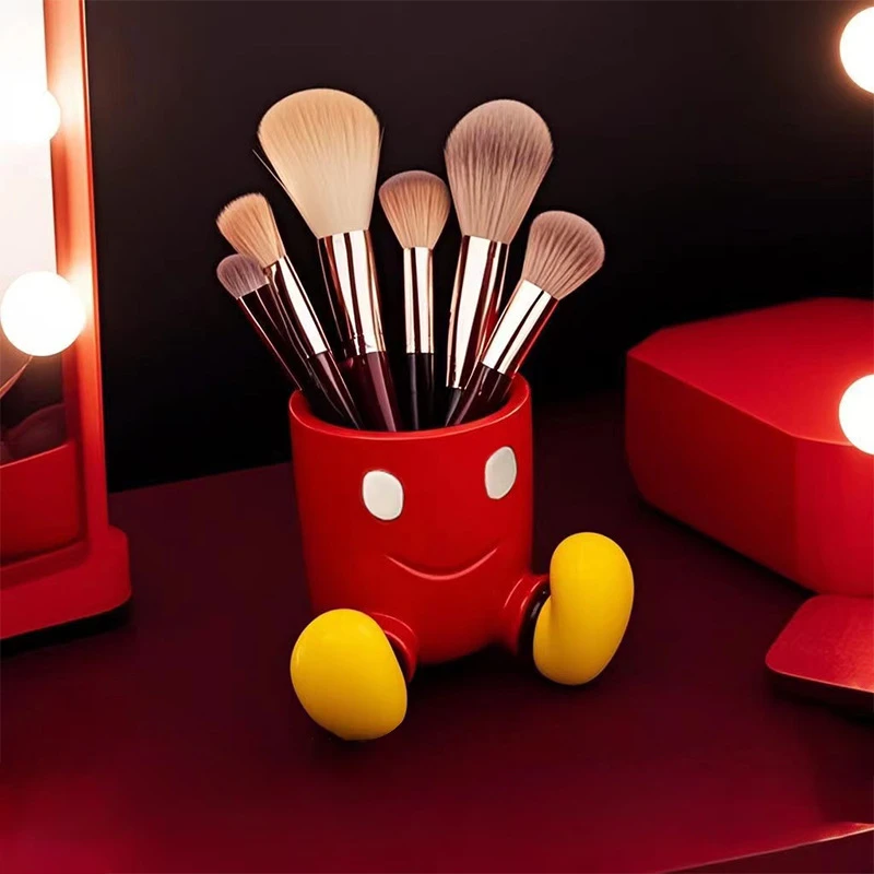 米奇口袋笔筒可爱桌面收纳筒化妆刷筒创意小摆件学生桌面装饰品