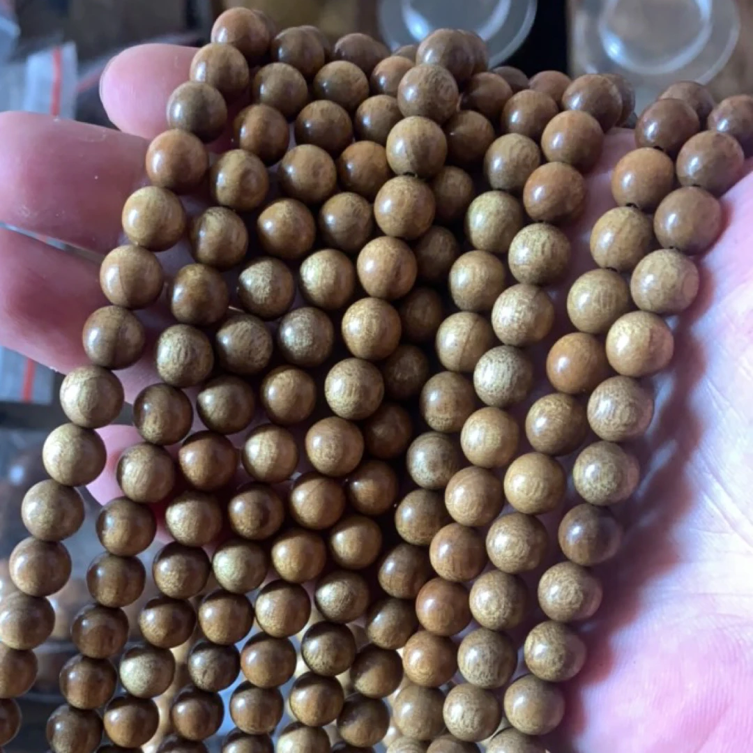 枯木无漆无蜡无胶金丝楠108颗佛珠手链8mm