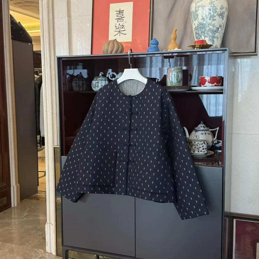 MYL 2025秋冬新品聚酯藏青色小精灵棉服圆领长袖休闲宽松时尚外套