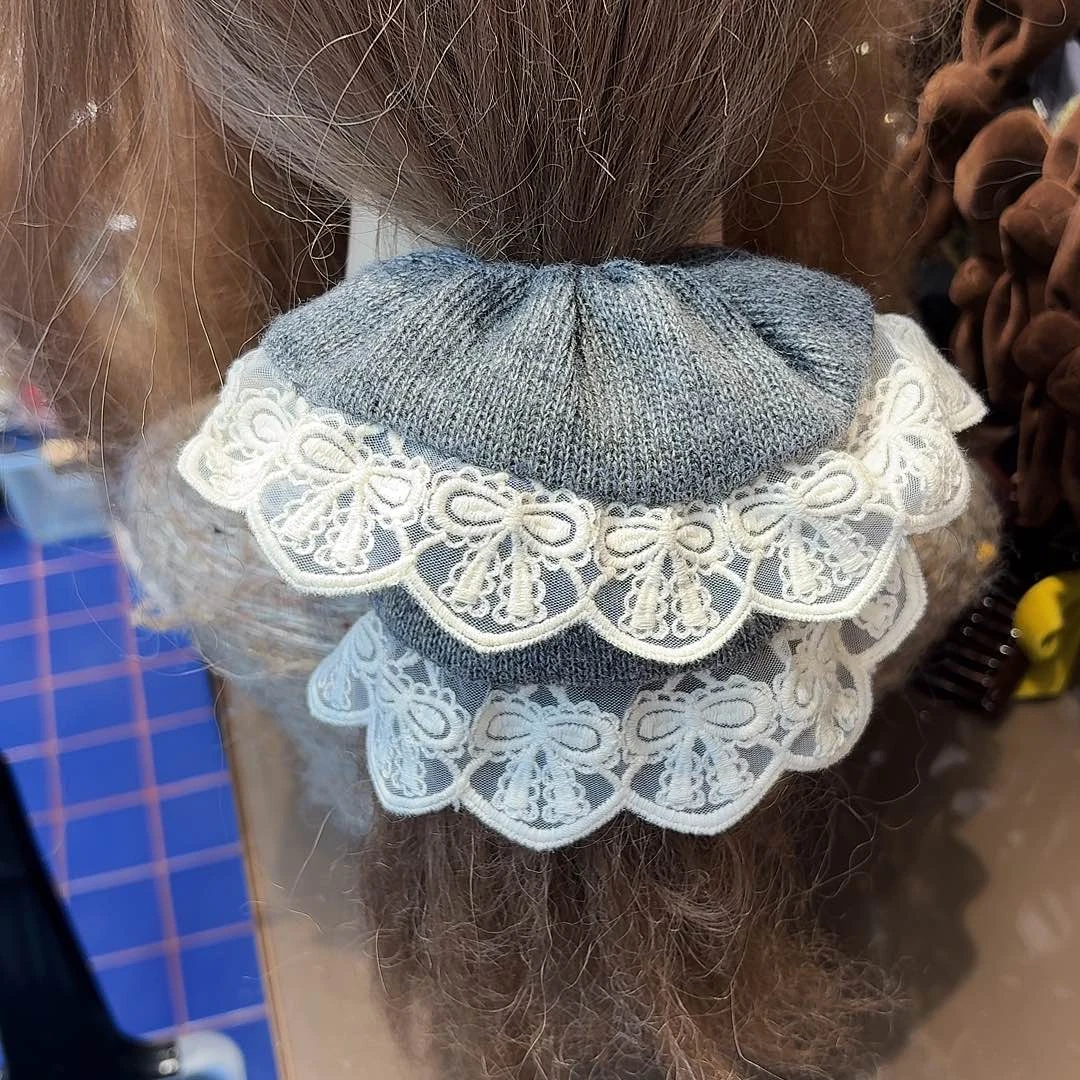 布艺铁合金灰色发圈25