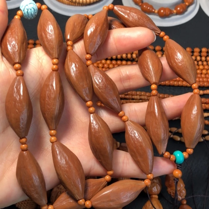 橄榄核手串/手链柳叶素核脖挂