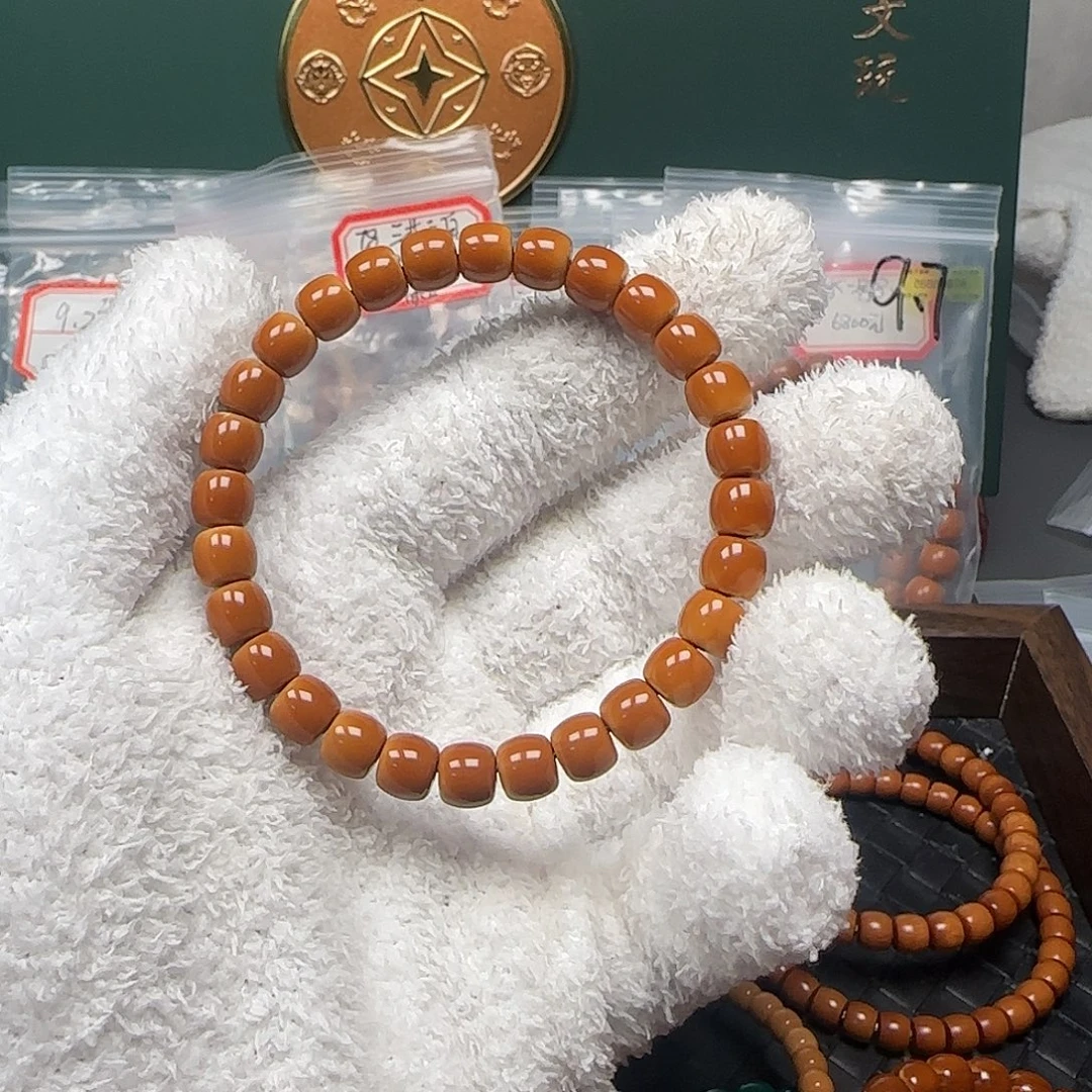 ღ***ꨄ手串/手链橄榄核8.1mm老挝核尖极限弧单圈
