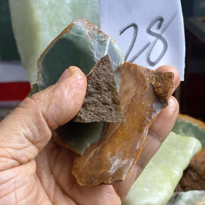蛇纹石玉珠宝岫玉原石未镶嵌玉****7