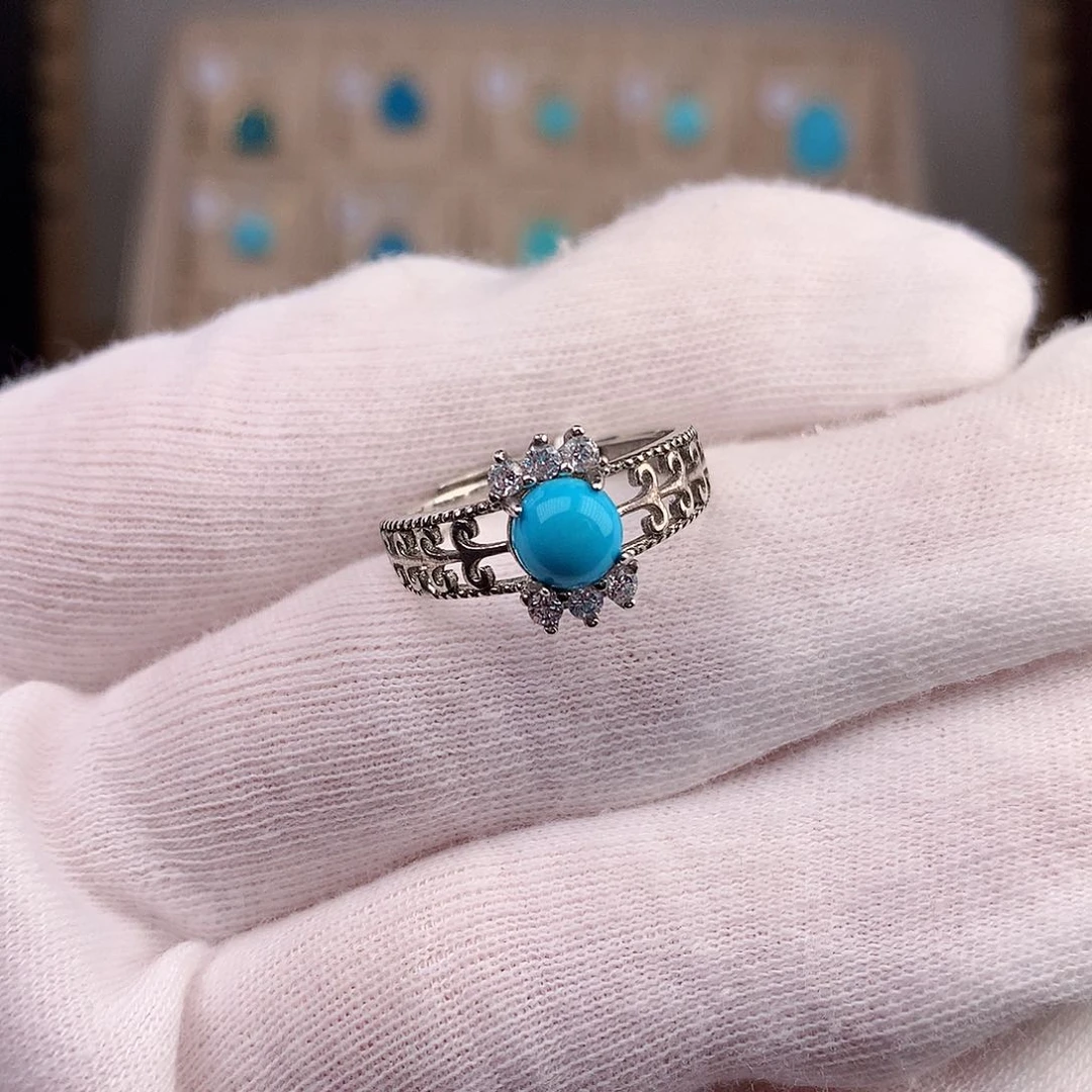 绿松石珠宝奇石银S925镶嵌