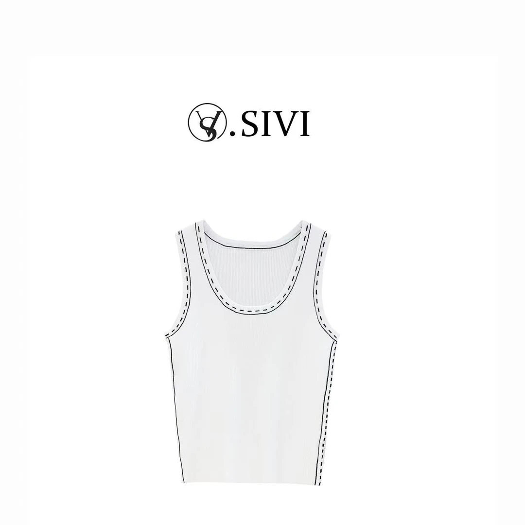 熙薇2025新款时尚外穿显瘦百搭休闲打底背心H2083