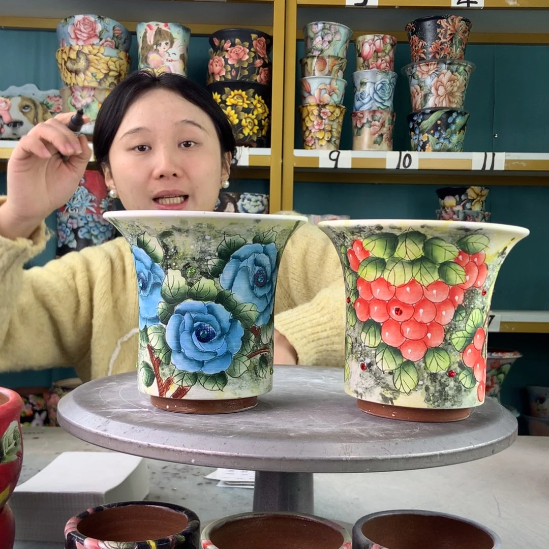 陶景德镇手工花盆39