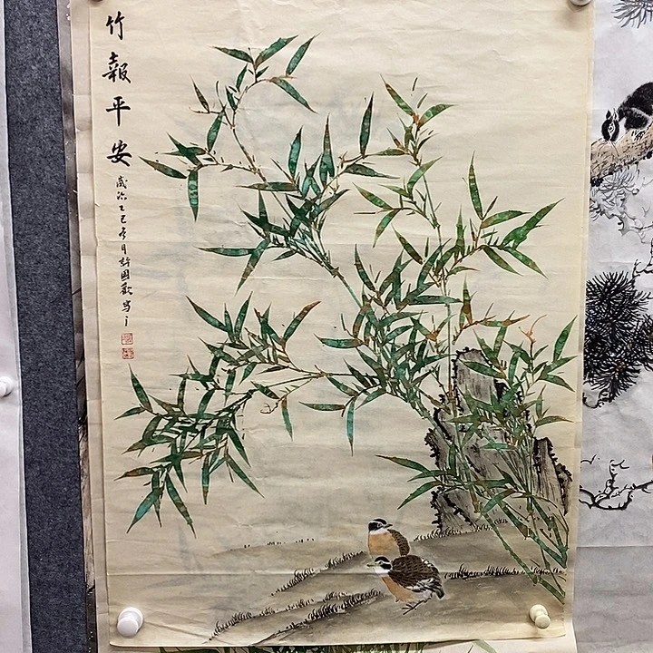 竖款新中式装饰画90-65