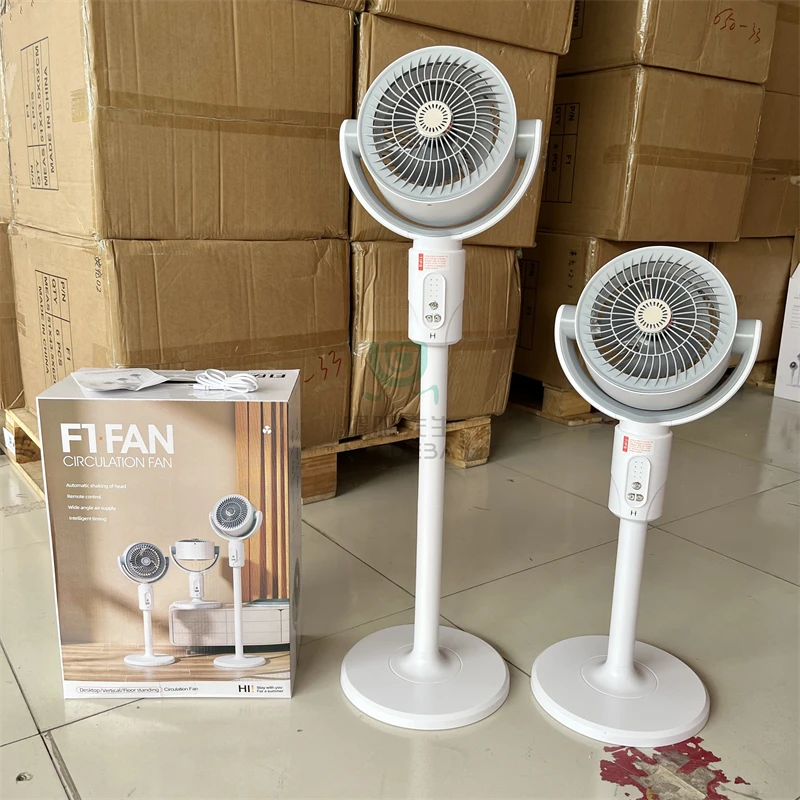 外单 无线遥控充电落地风扇小型家用静音循环扇