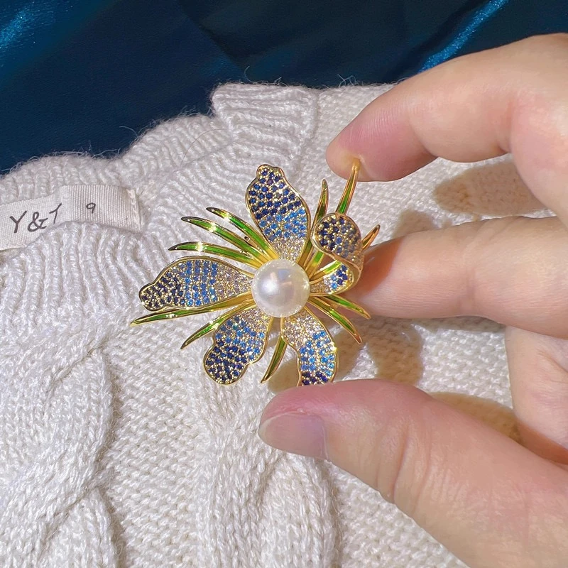 S-006亭亭玉立优雅兰花满镶嵌工艺天质