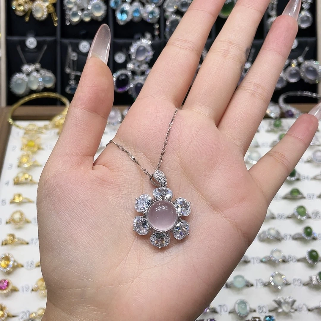婷***婷吊坠(赠链)银S925镶嵌水晶