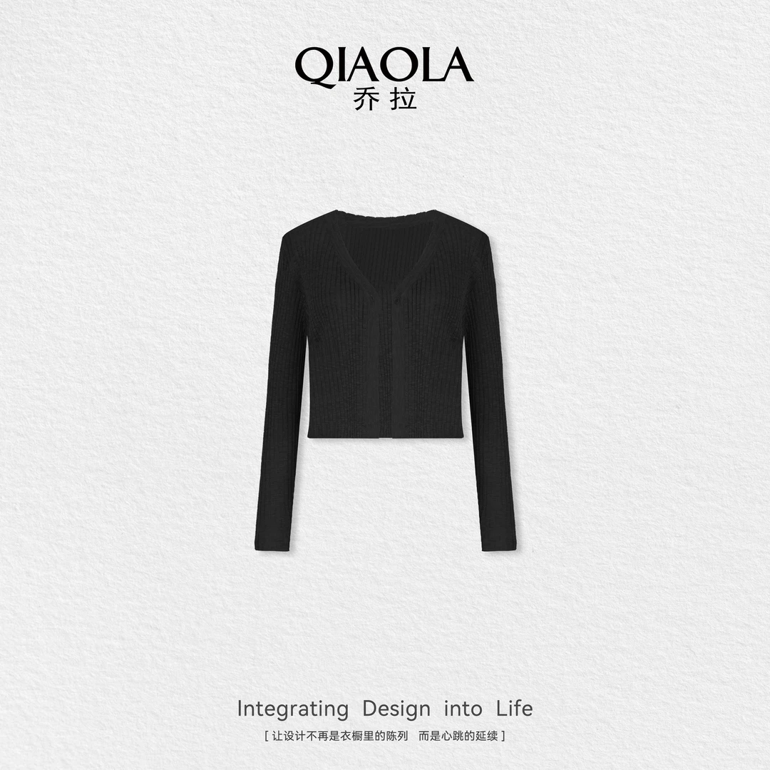 QIAOLA/乔拉【蔷薇花絮】夏新款舒适亲肤流行百搭显瘦时尚开衫预售