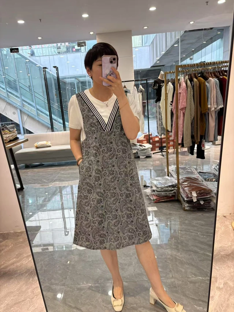 【丽丽家】夏季新款高端休闲减龄假两件显瘦连衣裙533