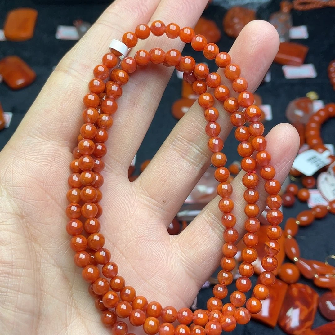 南红玛瑙未镶嵌项链原矿南红项链