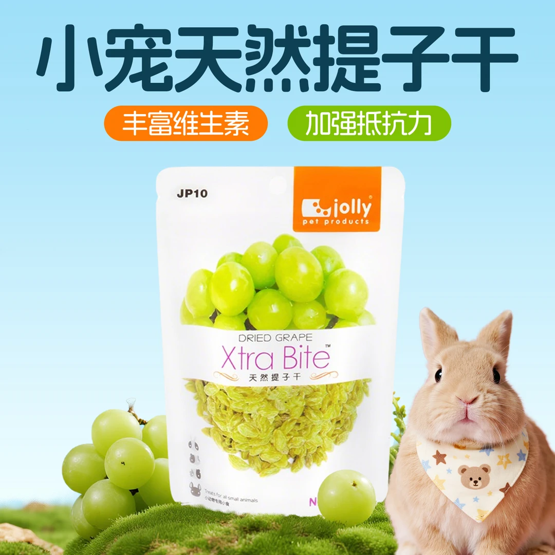Jolly提子干80g丰富维生素助消化提高免疫兔子龙猫天竺鼠宠物零食