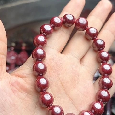 【闪购商品】天然辰砂糖****.天然原矿朱砂手串10