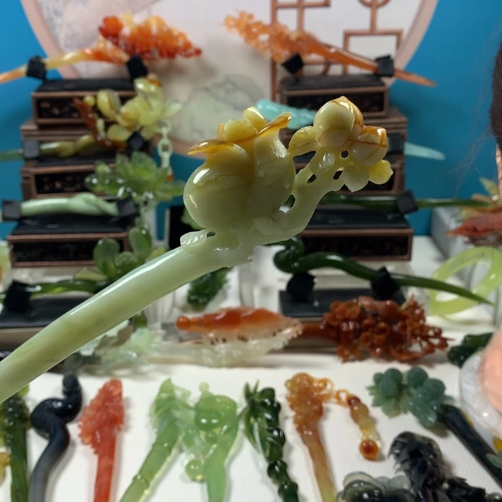 蛇纹石玉未镶嵌发簪