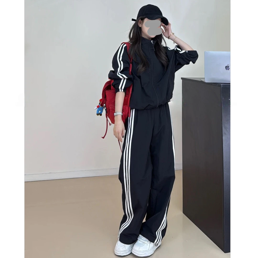 小个子穿搭运动风休闲套装女2025秋款新款短款工装外套裤子两件套