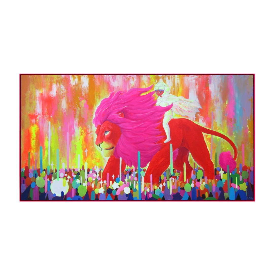 蹬红走绿｜郭柯君 艺术家 星空奇幻梦境色彩 丙烯绘画抽象原作收藏