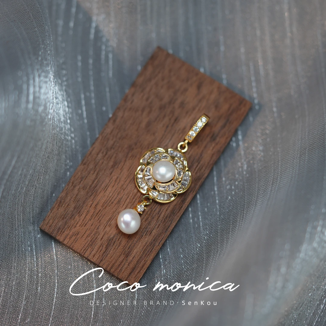 【小霞珠宝】吊坠气质时尚复古法式小众简约优雅镶嵌WE452