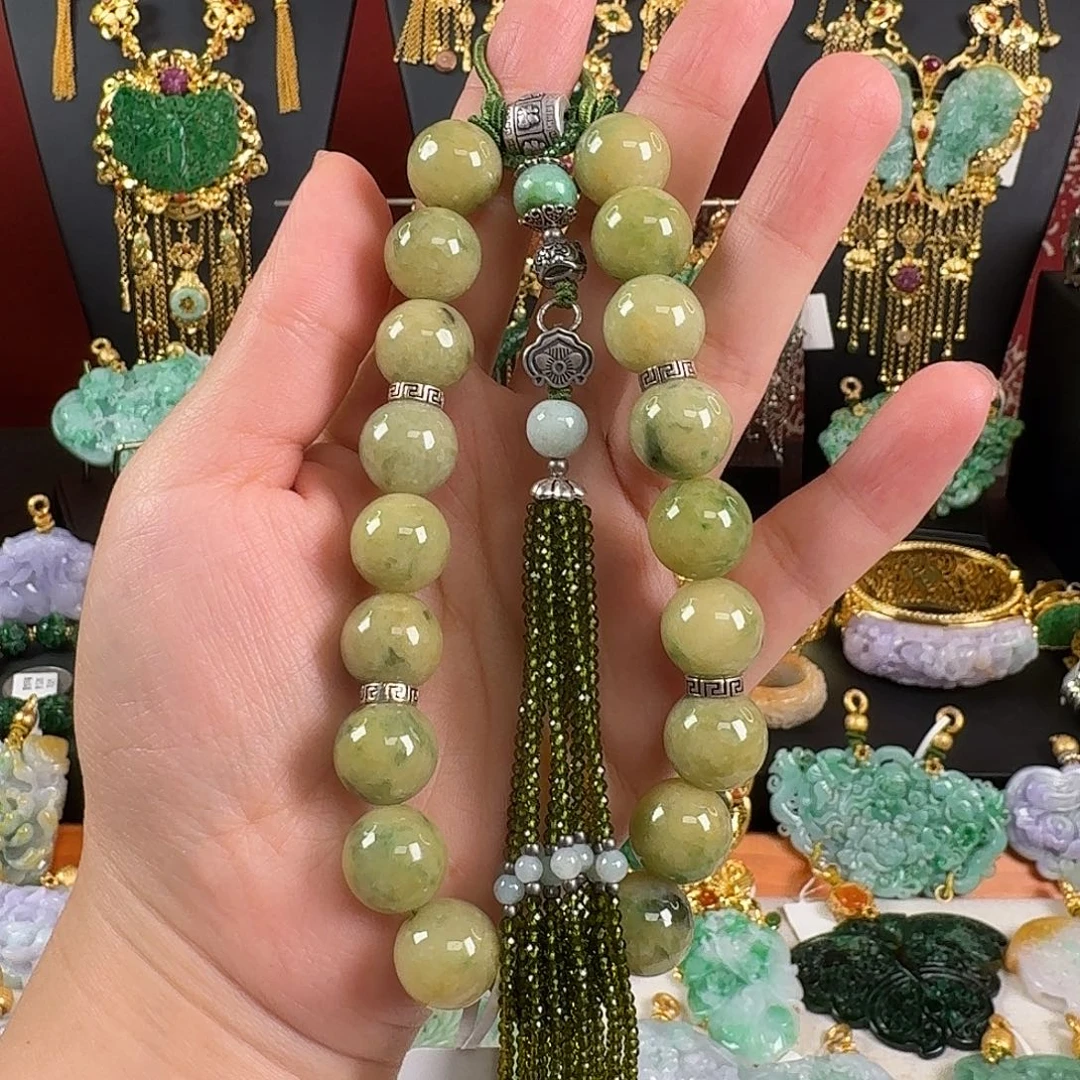 翡翠未镶嵌颈饰手持压襟多用款 亏清