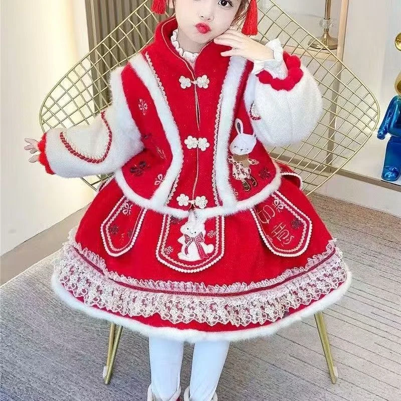 【洛丽塔】儿童拜年服女宝中国风网红女童唐装加厚冬季