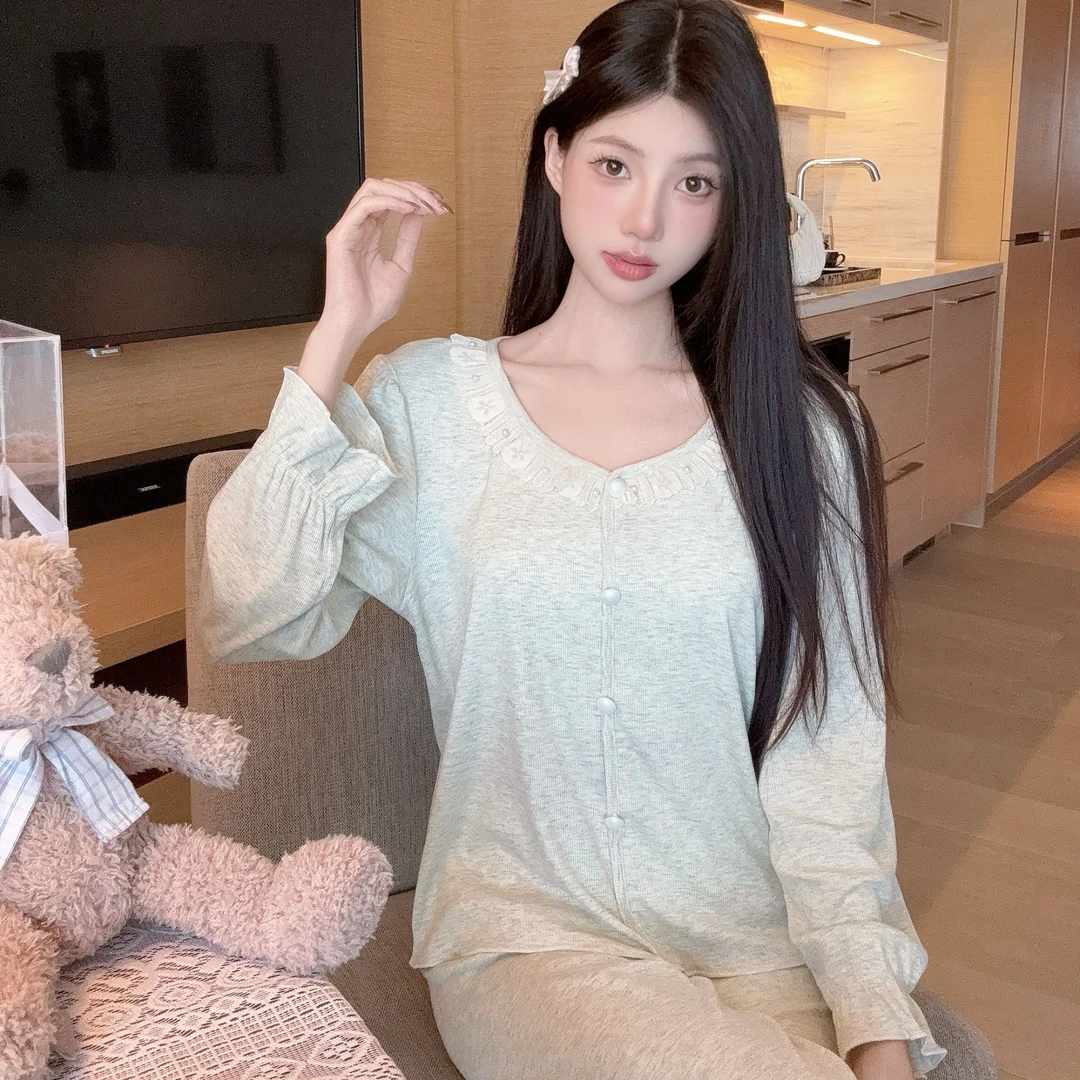 【法式雅韵绿公主 】2025年ins新款竹纤维垫时尚女春夏长袖长裤睡衣