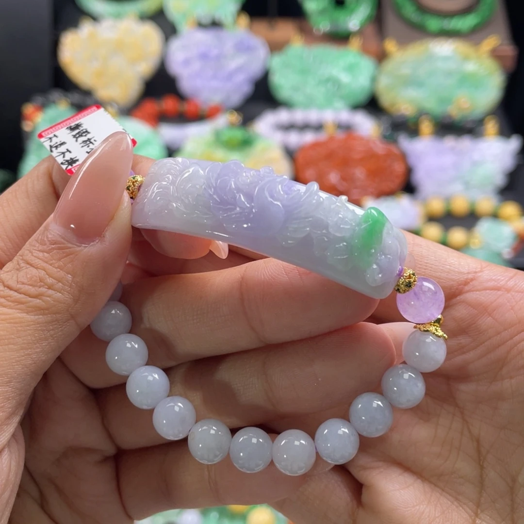 翡翠未镶嵌手链代编织