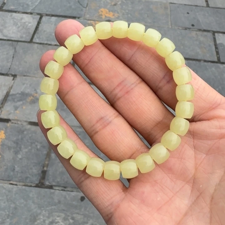 手链未镶嵌和田玉（黄玉）