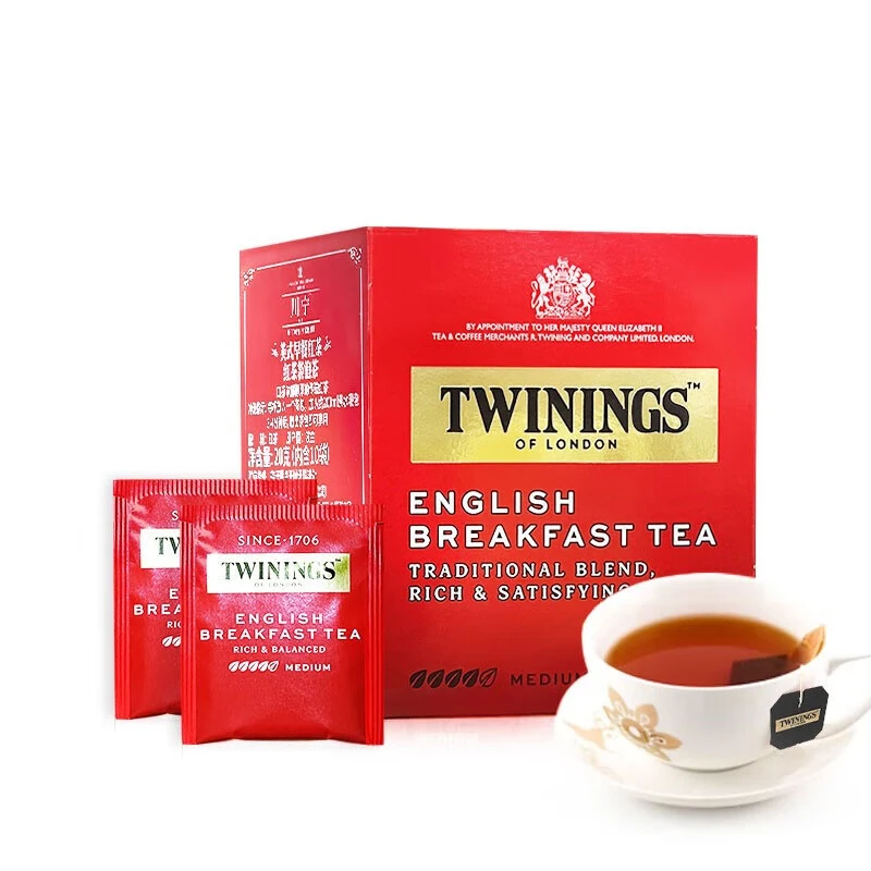 英国Twinings川宁 唐宁英式早餐红茶10片盒装 红茶茶叶袋泡茶包