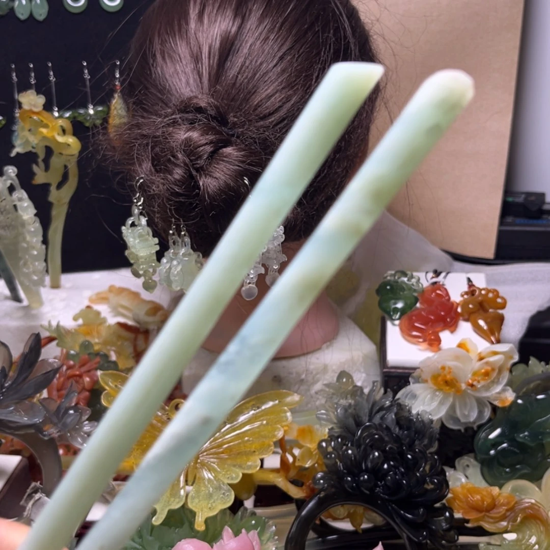 【闪购商品】合金蛇纹石玉发饰