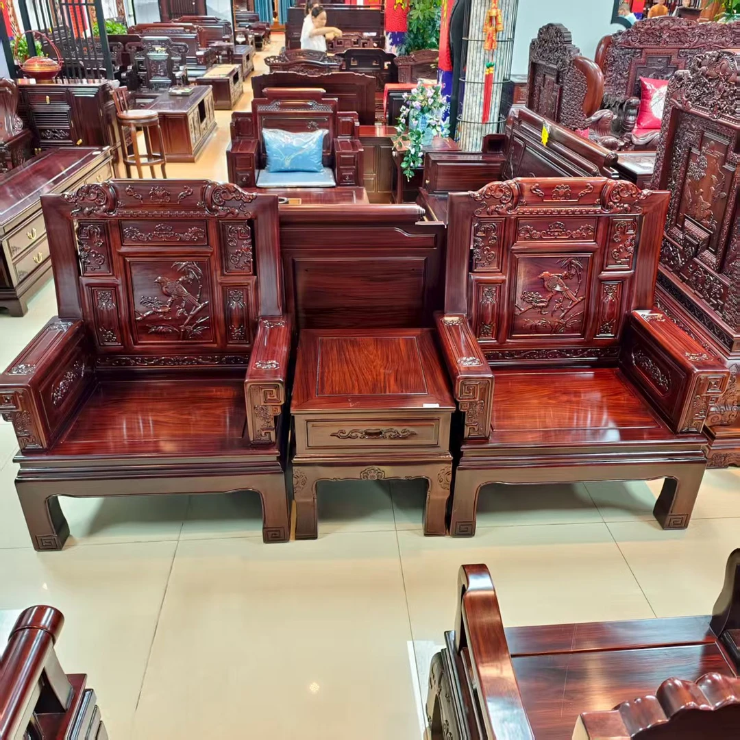 酸枝木 竹报平安三件套