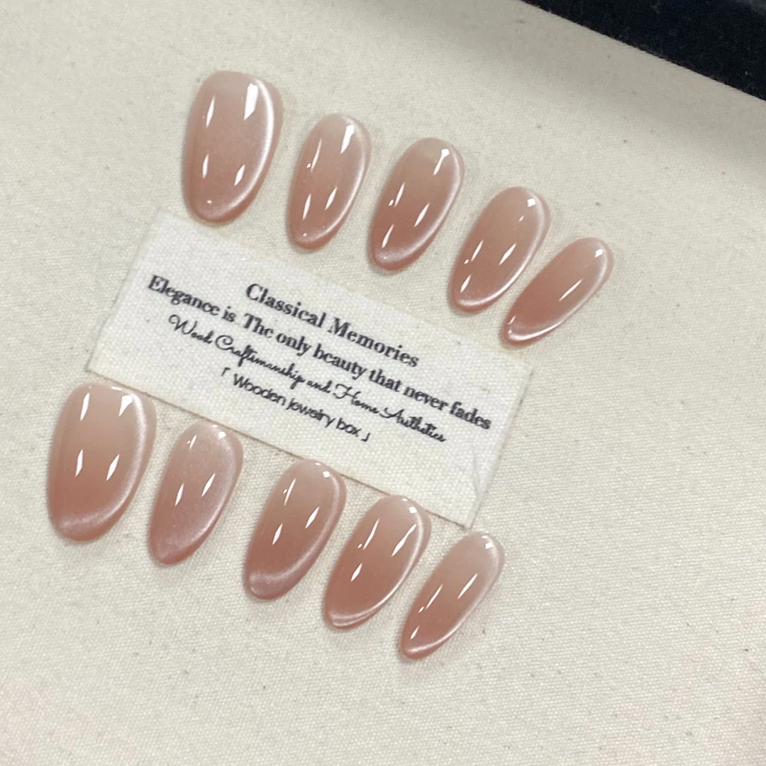 2025夏季显白穿戴甲猫眼【流光溢彩】JD1018纯手工穿戴美甲款式甲片