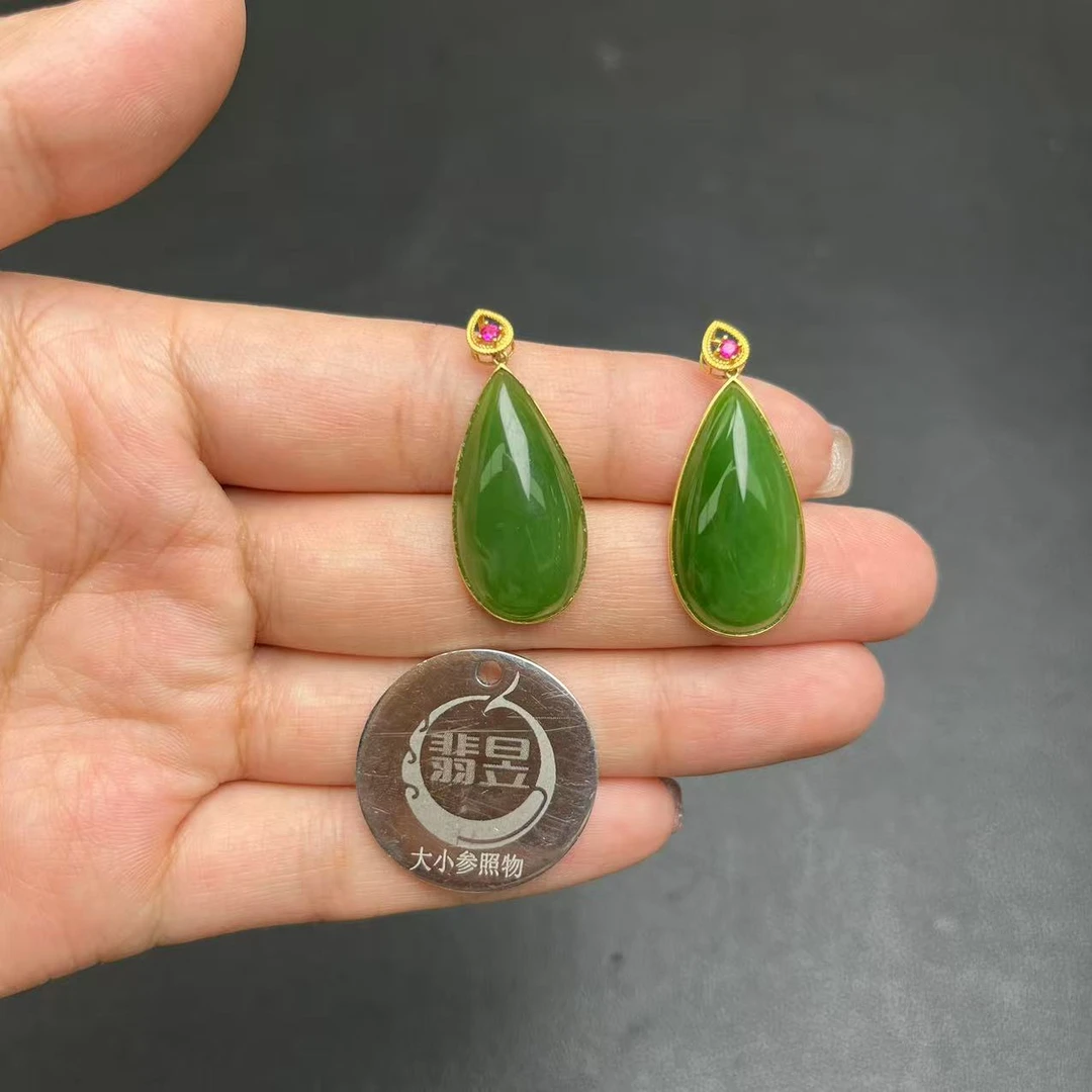 翡昱-SH20-23034-和田玉吊坠18K金镶/约24*13*4*/-多样性发其一-D