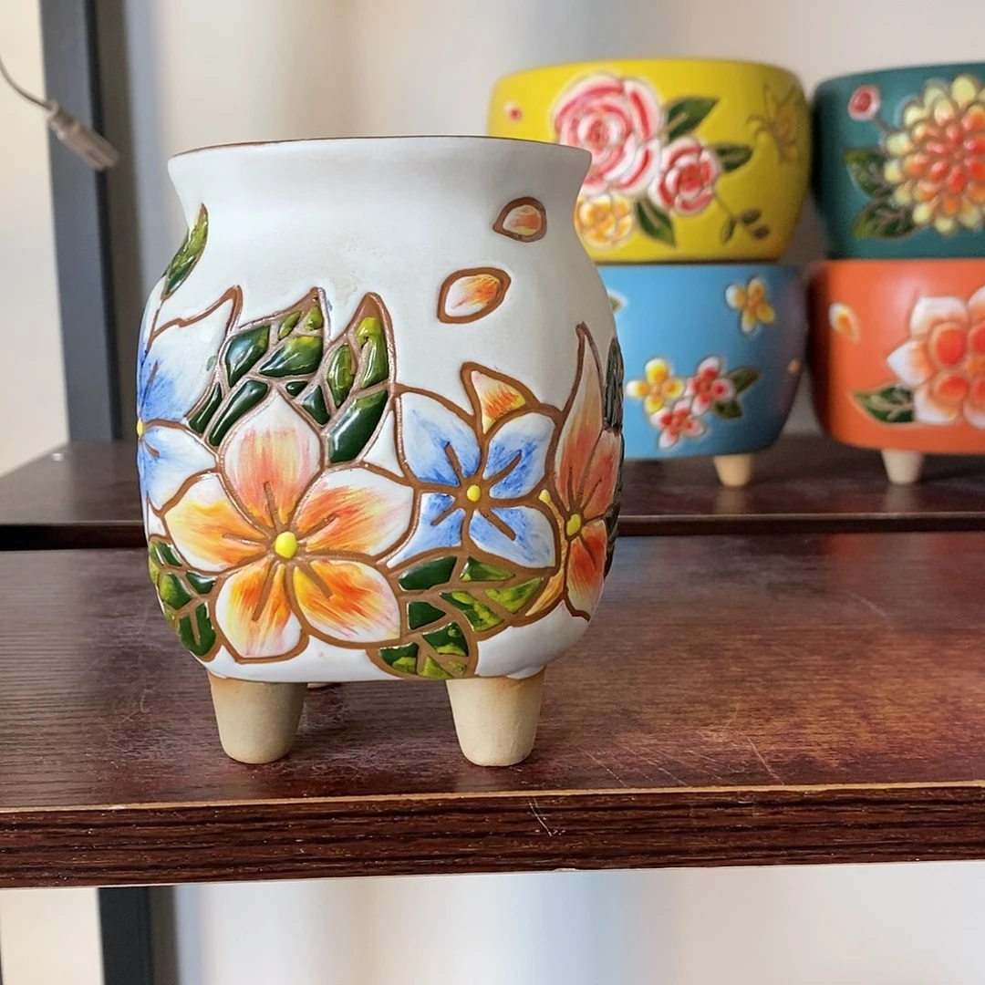 红陶韩式多肉植物花盆