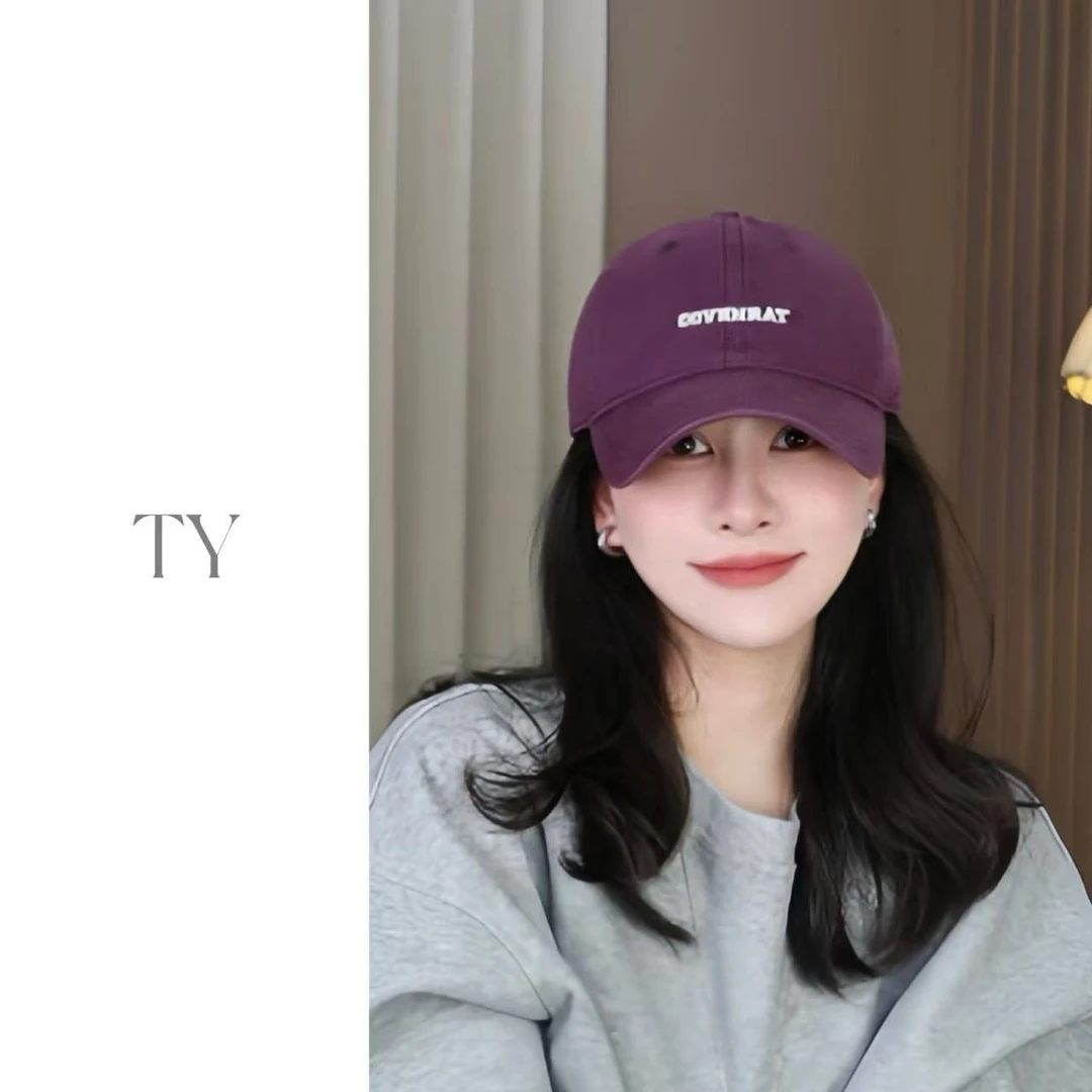 2026新款韩版C男女棒球帽简约时尚百搭鸭舌帽宽檐ins字母刺绣帽子