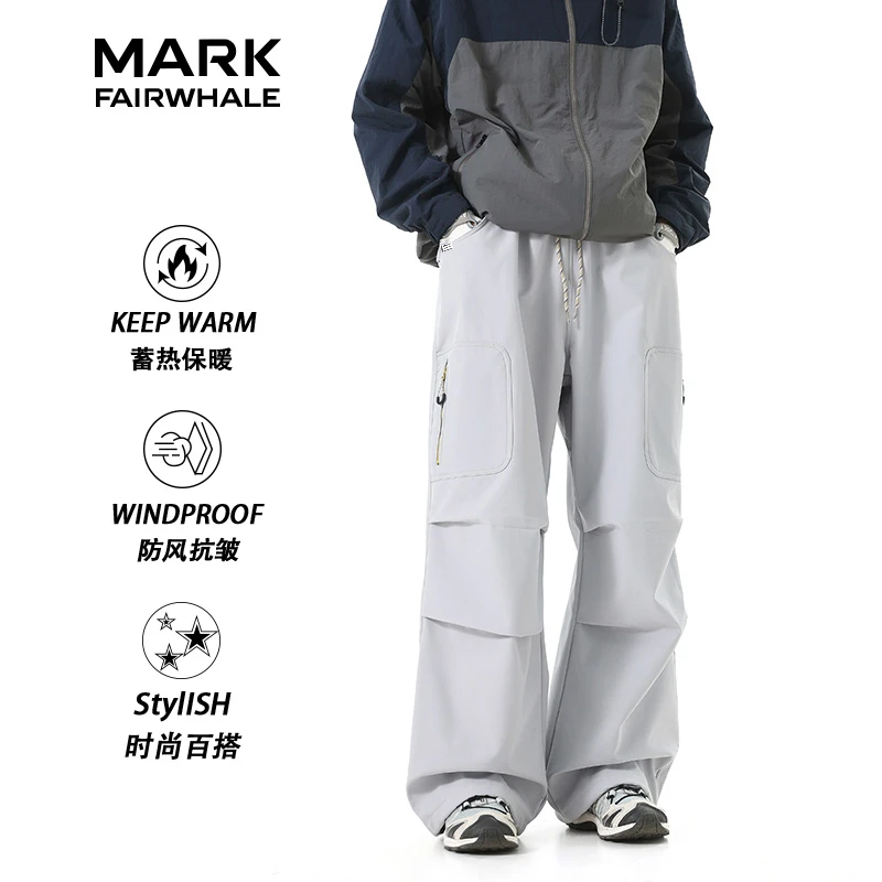 MARK FAIRWHALE防风保暖工装裤多口袋休闲长裤秋冬时尚百搭休闲裤